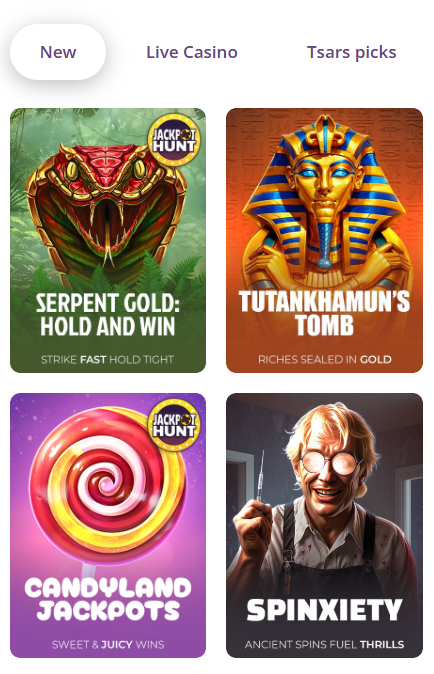 Tsars Casino official website